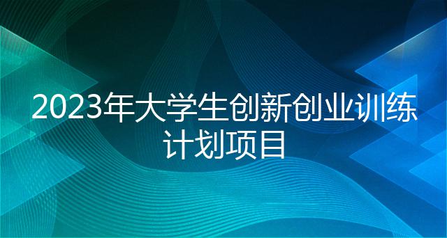 2023年大学生创新创业训练计划项目